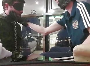 Sequel RUSSIAN COP DOMINATES young MILITARY BOY- now the SECOND DOMINANT has joined - HARD FACE SLAP