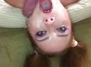 amatør, blowjob, tenåring, leke, deepthroat, rødhåret, ludder, pov, dildo, ekkel