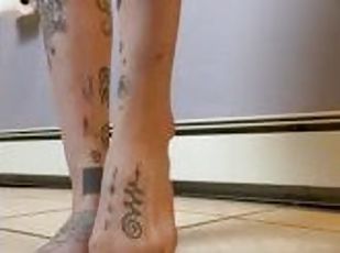 amateur, allemand, pieds, belle, fétiche, solo, goth, géant, tatouage