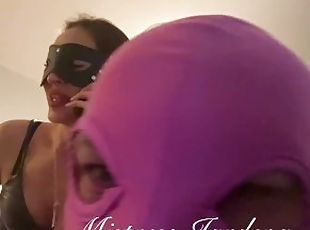 Sissy maid takes her cock insight all holes for being noisy during Mistress call- full clip on my OF