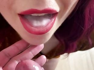 Sudden clean blowjob before dinner // oral creampie and swallow