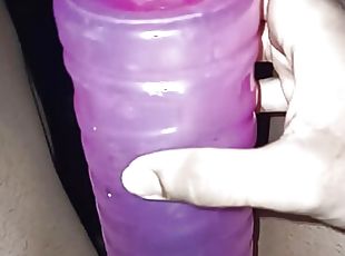 Male masturbating with Perfect size Bottle as Sex Toy