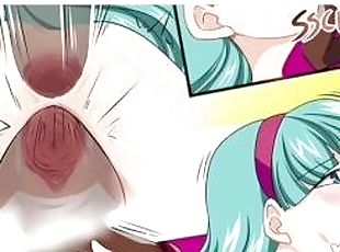 Bulma y milk les encanta las enormes vergas gruesas en sus pequeños coños