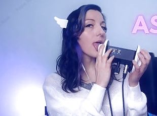 SFW ASMR Angel Girlfriend Ear Eating Wet Mouth Sounds - PASTEL ROSIE Egirl Tingly Twitch Triggers