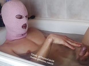 Athletic guy jerks off in the bath. TEASER