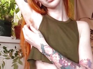 ?????private with alt-girl. split tongue and hairy redhead armpits?????