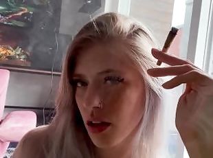 Sexy babe SFW Smoke a joint with me POV