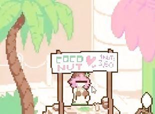 CocoNut Shake - Hentai Pixel Game - Huge Boobs, Beach Milking