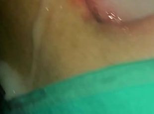 Wife strongly masturbates nipples and drinks a lot of sperm