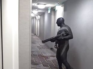 rubber commando training in hotel hall