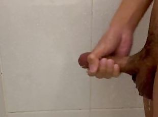 Amateur asian skinny guy masturbating in the shower