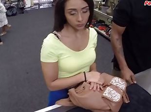 Curvy latina pays her debts with her body at the pawnshop