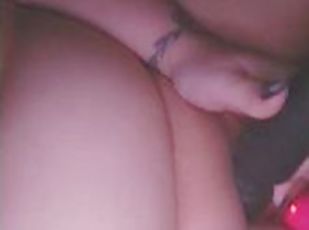 Female solo play double stuffed moaning
