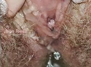 mandi, berambut, kencing, alat-kelamin-wanita, amateur, hamba, faraj, fetish, mandi-shower, femdom