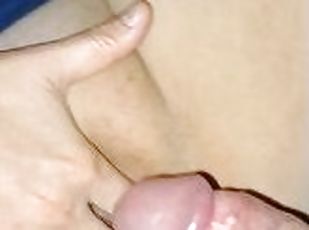Hubby Cums On My Pussy As I Finger Myself, Then I Play In His Cum