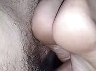 My boyfriend cums on my feet while I give him a hot footjob