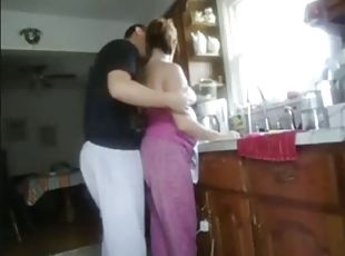 Brunette wife fucked in kitchen-part2 on webgirlsoncam. com