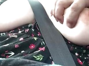 Daddy plays w/ my tits while he drives