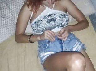 Enjoying the night with a slim girl with big natural tits